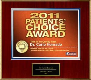 Dr. Carlo Honrado Wins Patients’ Choice Award for 4th Year in a Row